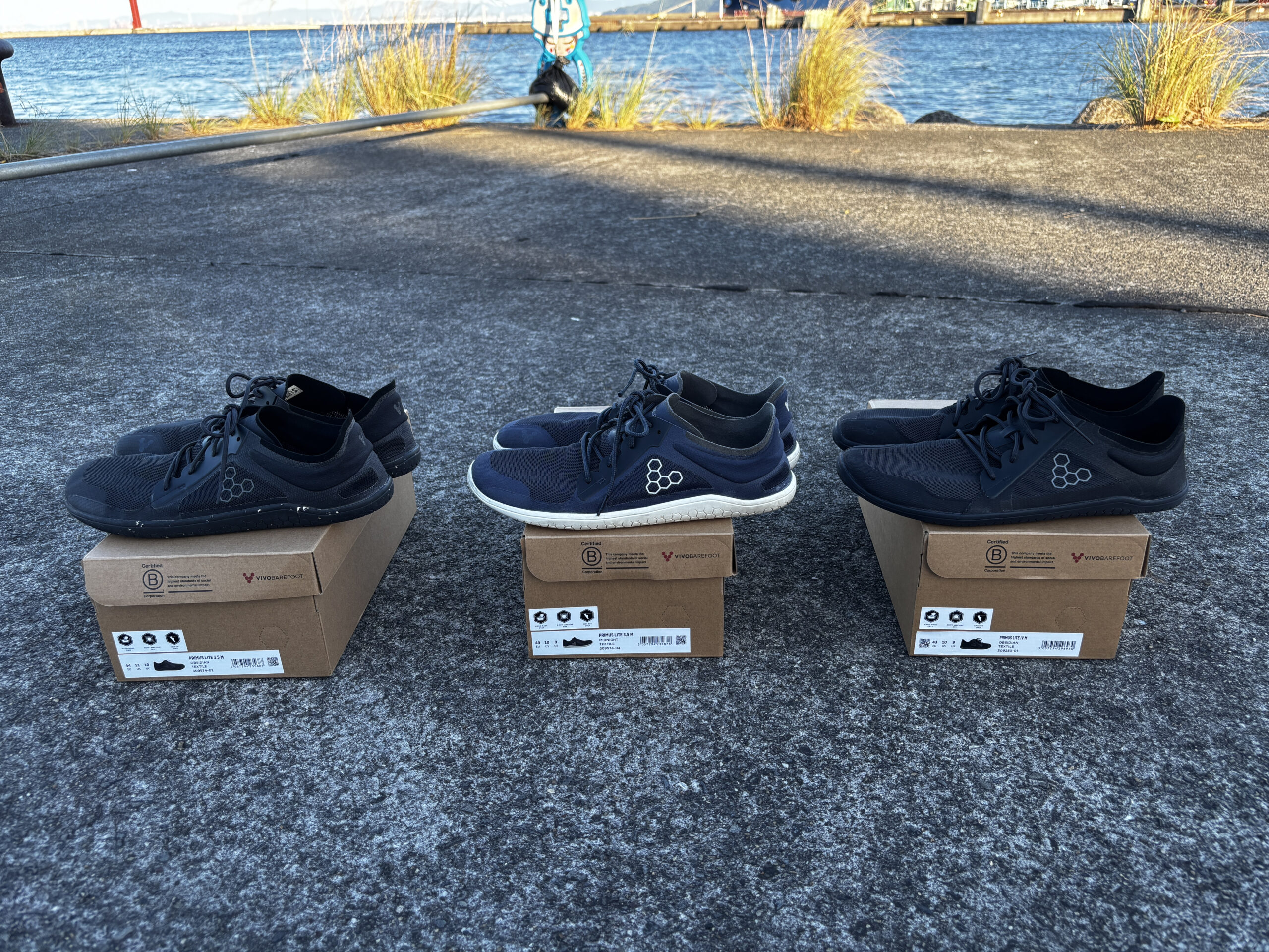 横から並べたVIVOBAREFOOT3足